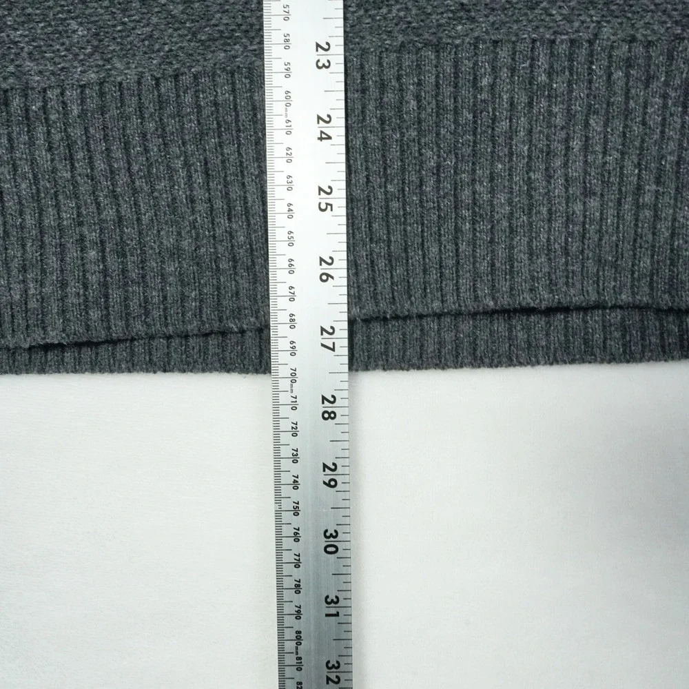 Banana Republic Men's Shawl Collar‎ Striped Knit Sweater Medium Gray Wool Blend